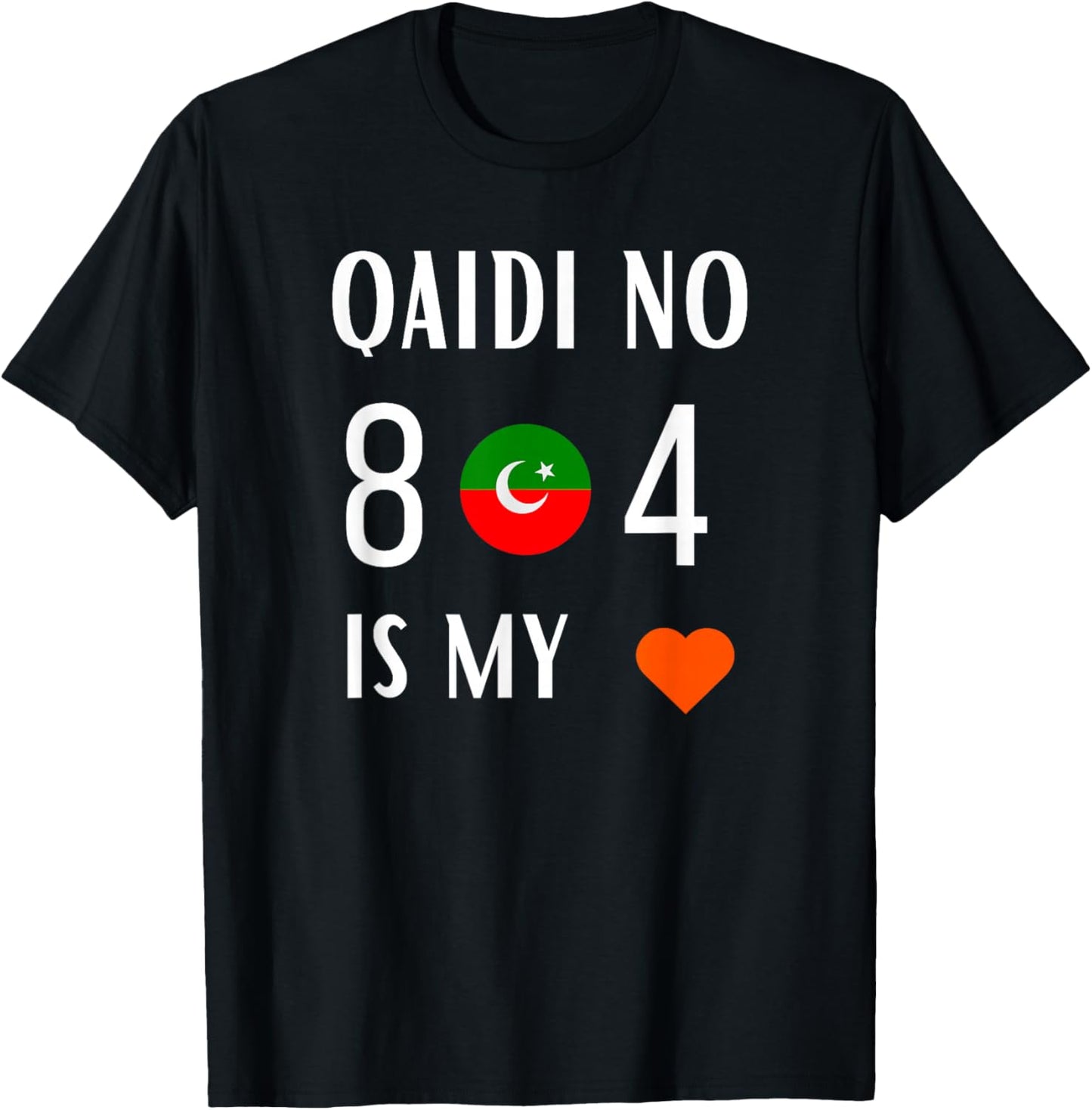 Imran Khan Number Qaidi No 804 is Our Love Pti Supporter T-Shirt - T-Shirt | Black