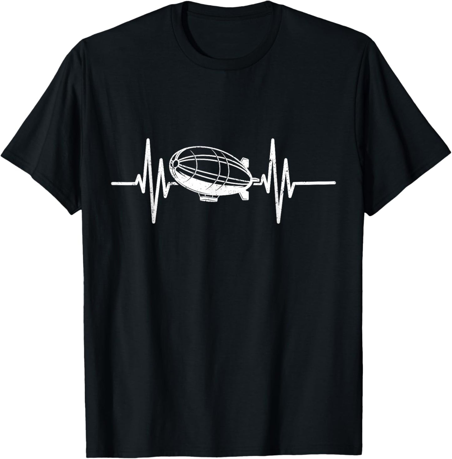 Retro Zeppelin 70s Dirigible Blimp Airship Zepelin Zepplin T-Shirt - T-Shirt | Black