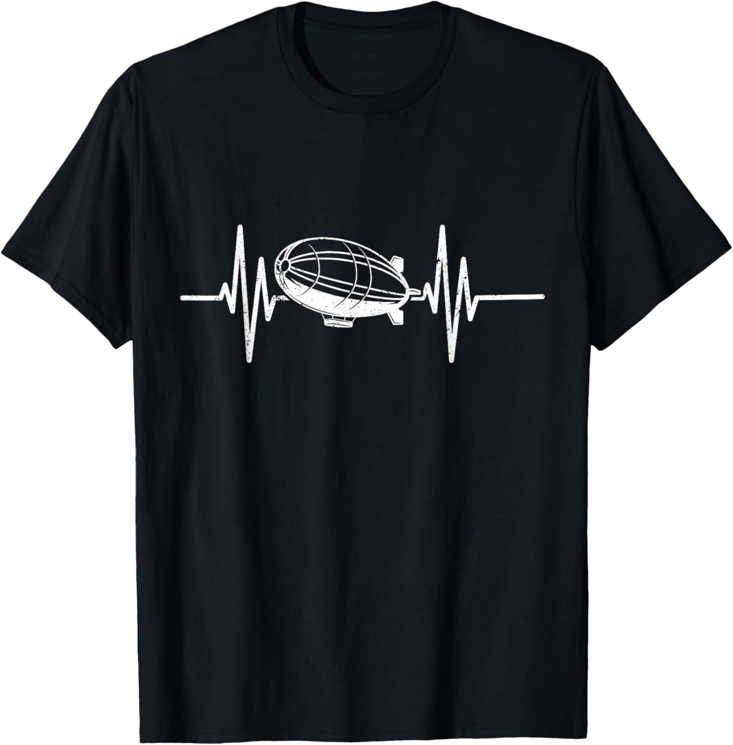 Retro Zeppelin 70s Dirigible Blimp Airship Zepelin Zepplin T-Shirt - T-Shirt | Black