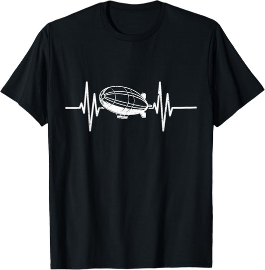 Retro Zeppelin 70s Dirigible Blimp Airship Zepelin Zepplin T-Shirt - T-Shirt | Black