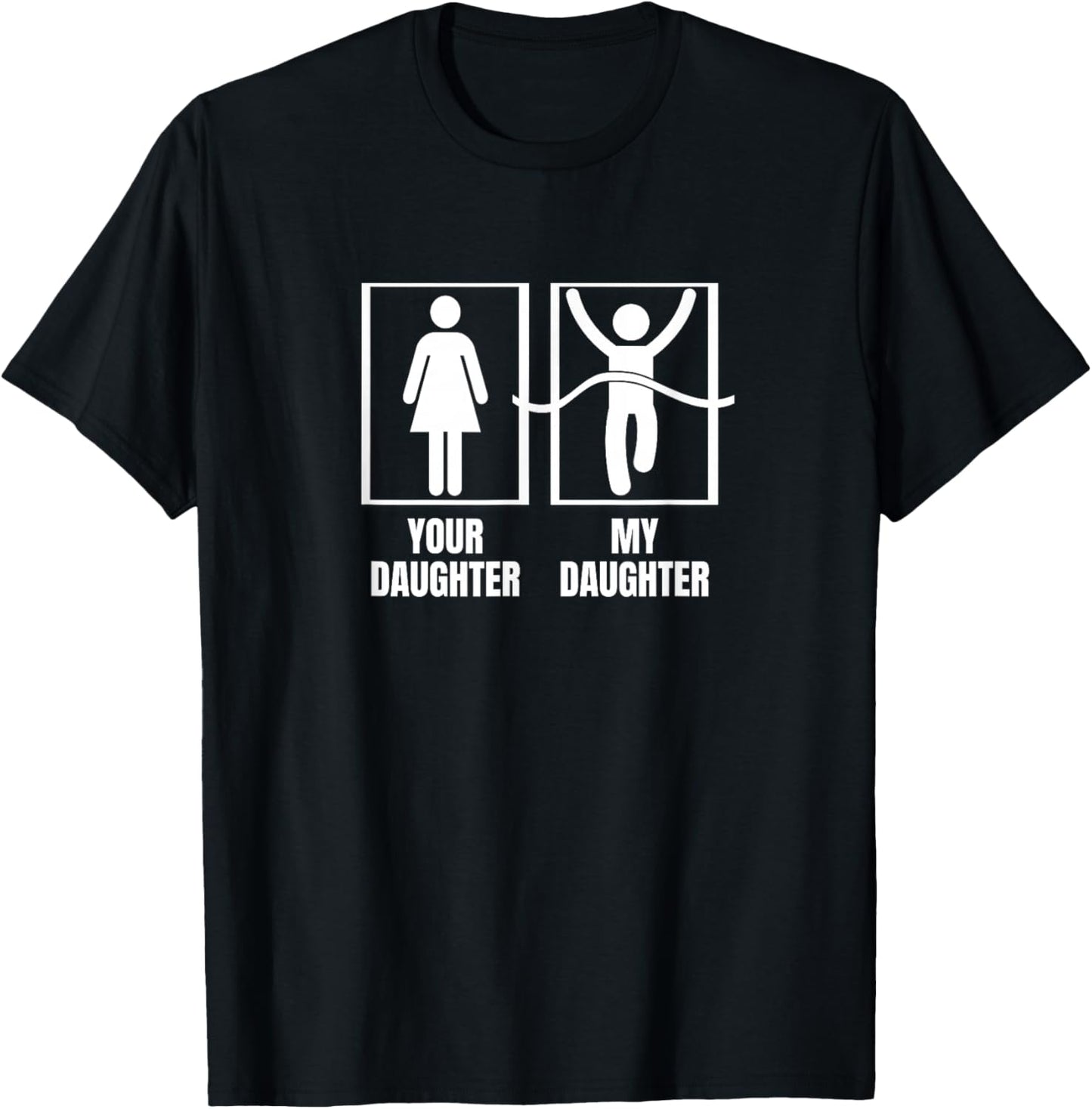 Running Your Daughter My Daughter Proud Dad Mom Marathon T-Shirt - T-Shirt | Black