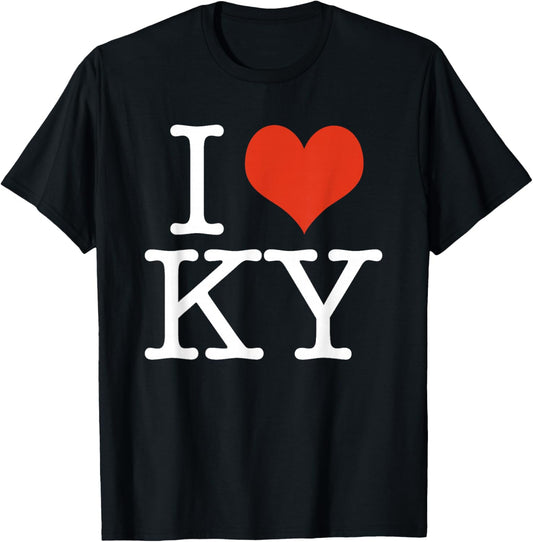 I Love KY Kentucky USA American T-Shirt - T-Shirt | Black