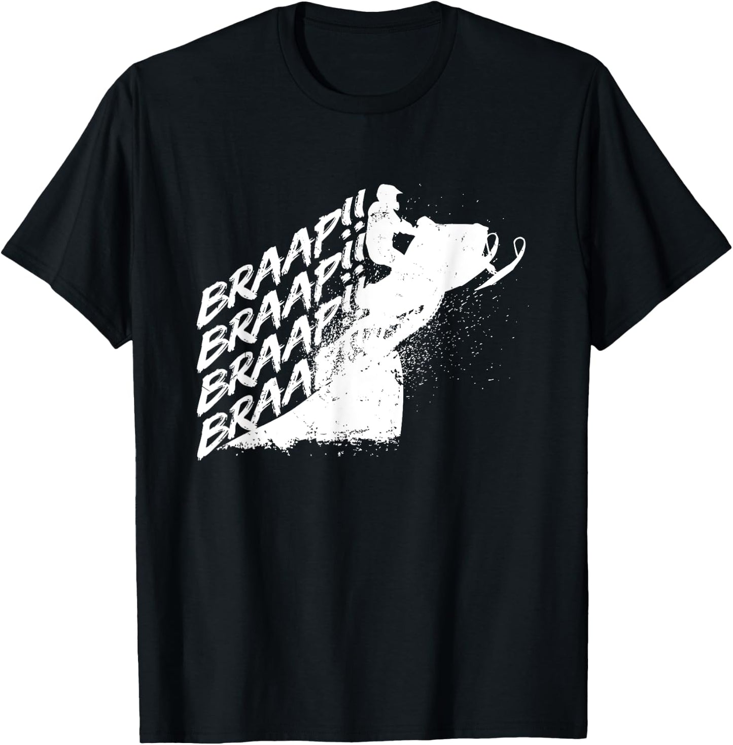 Snowmobile Braap - Winter Motor Sled Snow Outdoor USA Gift T-Shirt - T-Shirt | Black