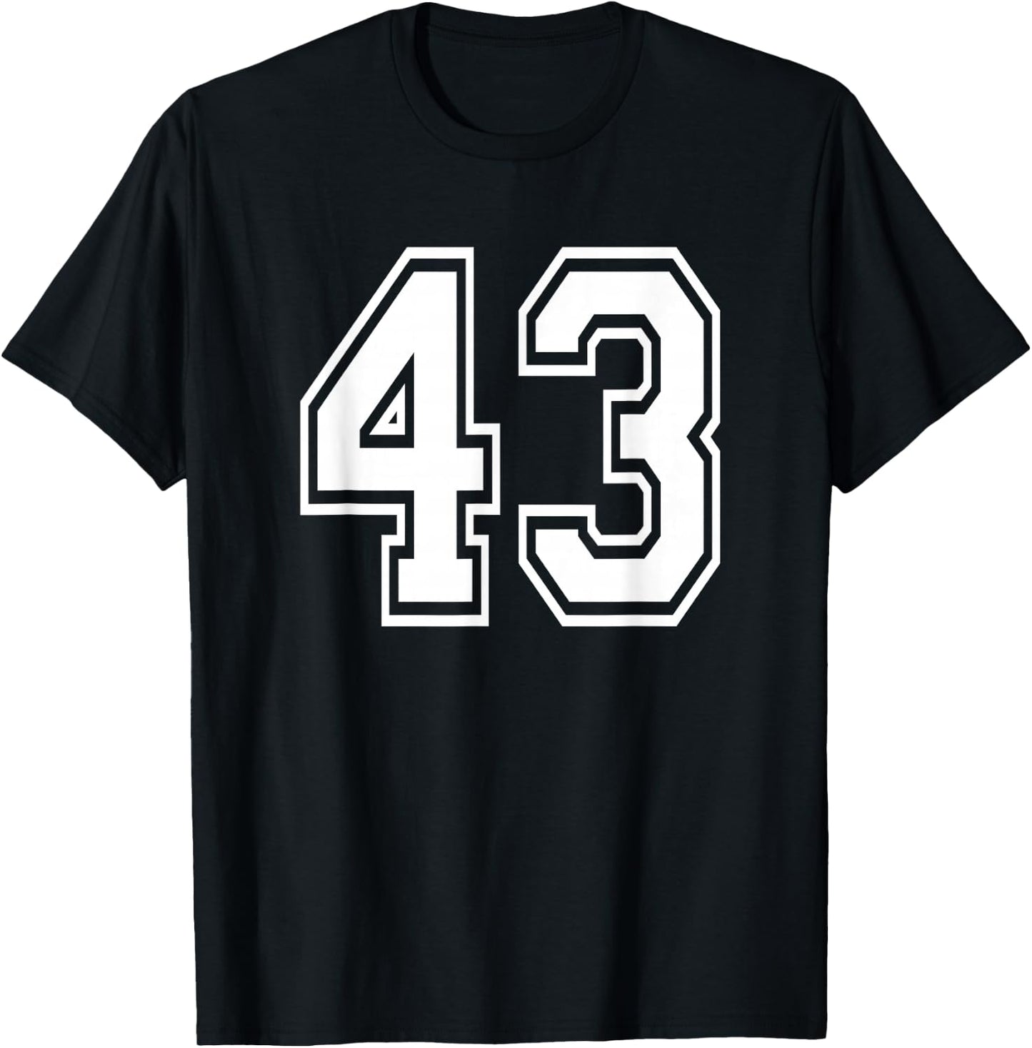 Number 43 43rd Birthday Gift Player Team Numbered Jersey T-Shirt - T-Shirt | Black