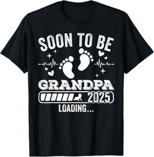 Soon to Be Grandpa 2025 Loading Pregnancy Announcement T-Shirt - T-Shirt | Black