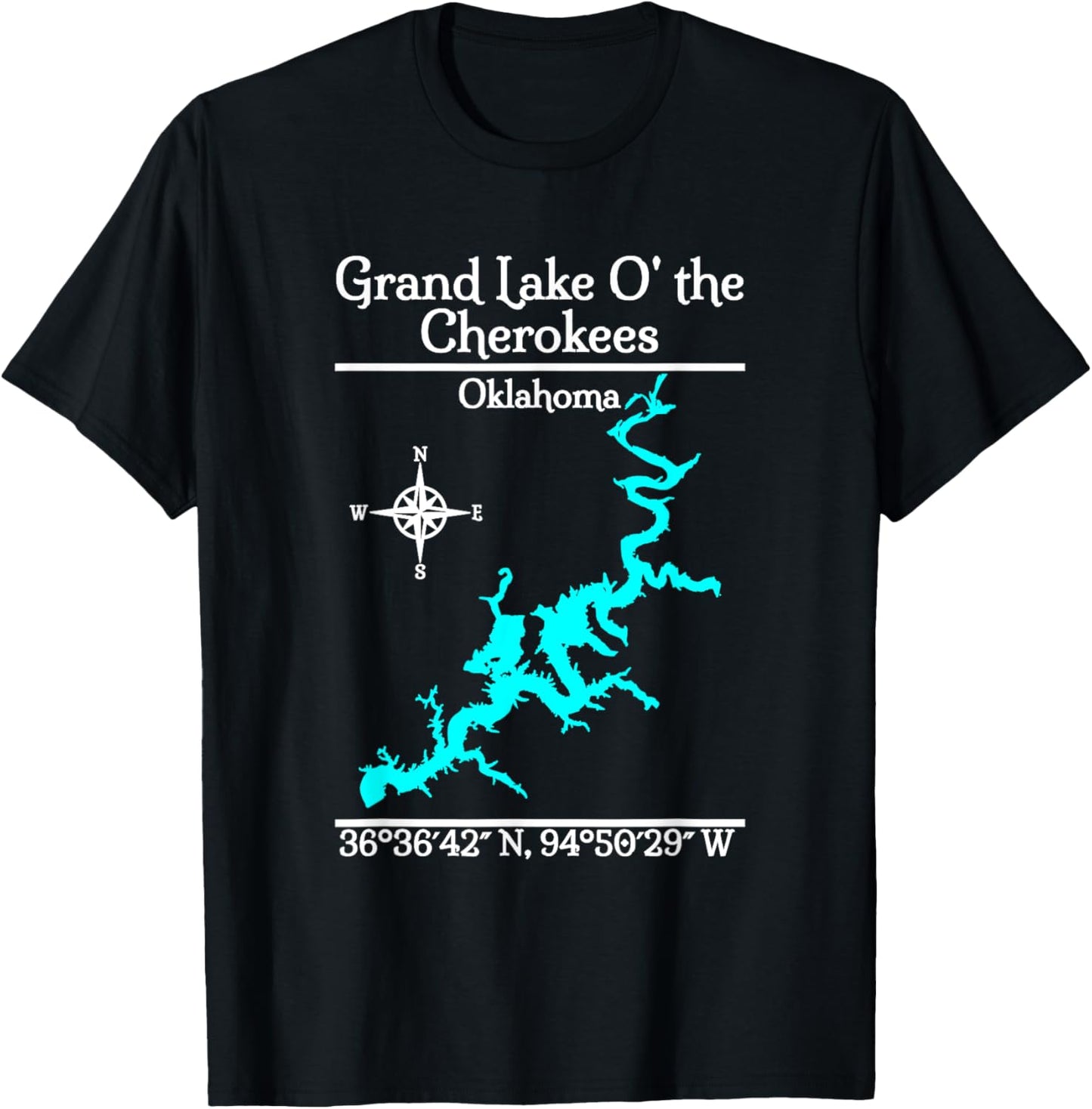 Grand Lake of the Cherokees - Oklahoma T-Shirt - T-Shirt | Black