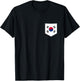 South Korea Flag with Printed South Korean Flag Pocket T-Shirt - T-Shirt | Black