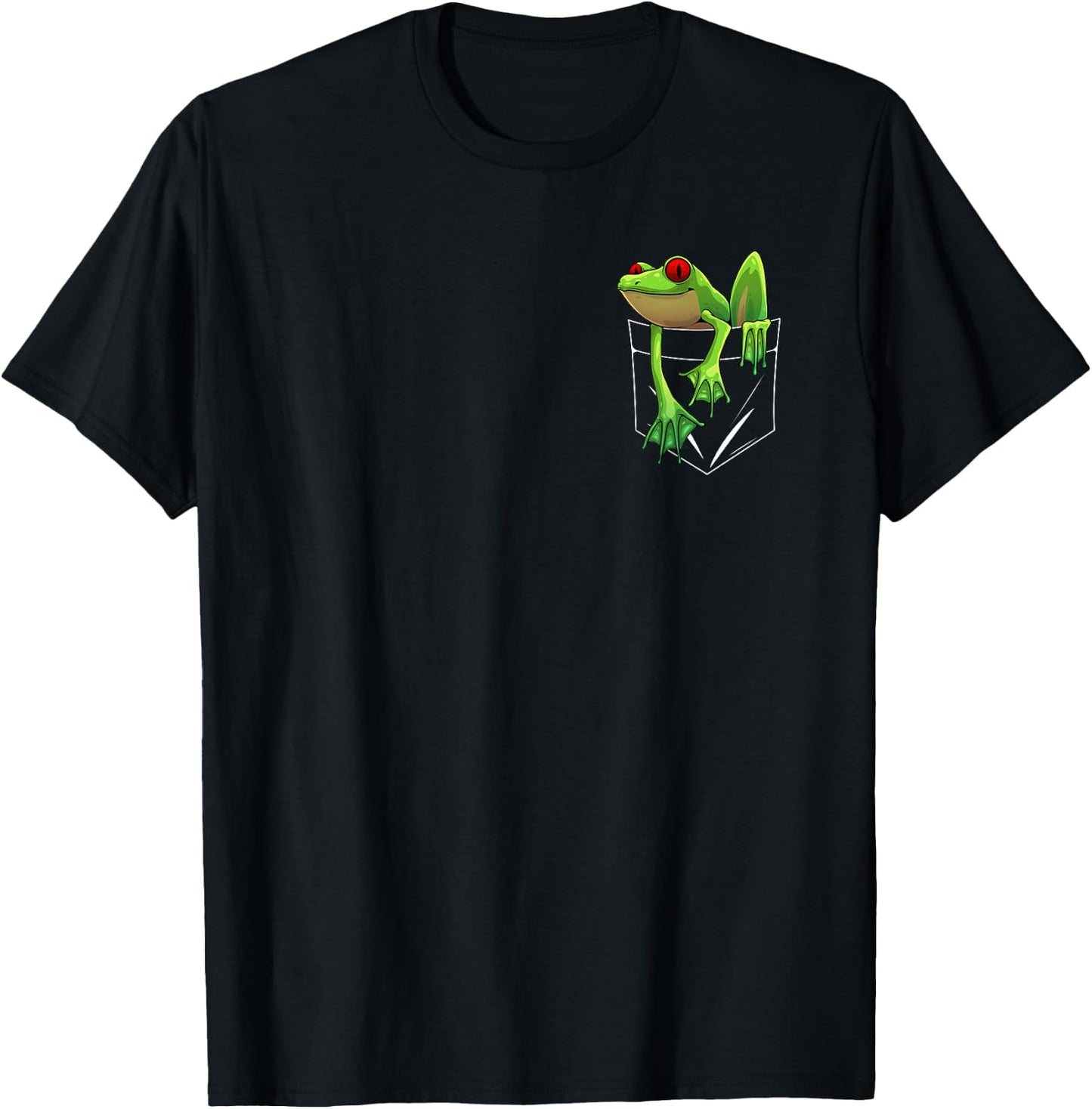 Cool Frog In Pocket Women Kawaii Toad Frog Lovers T-Shirt - T-Shirt | Black