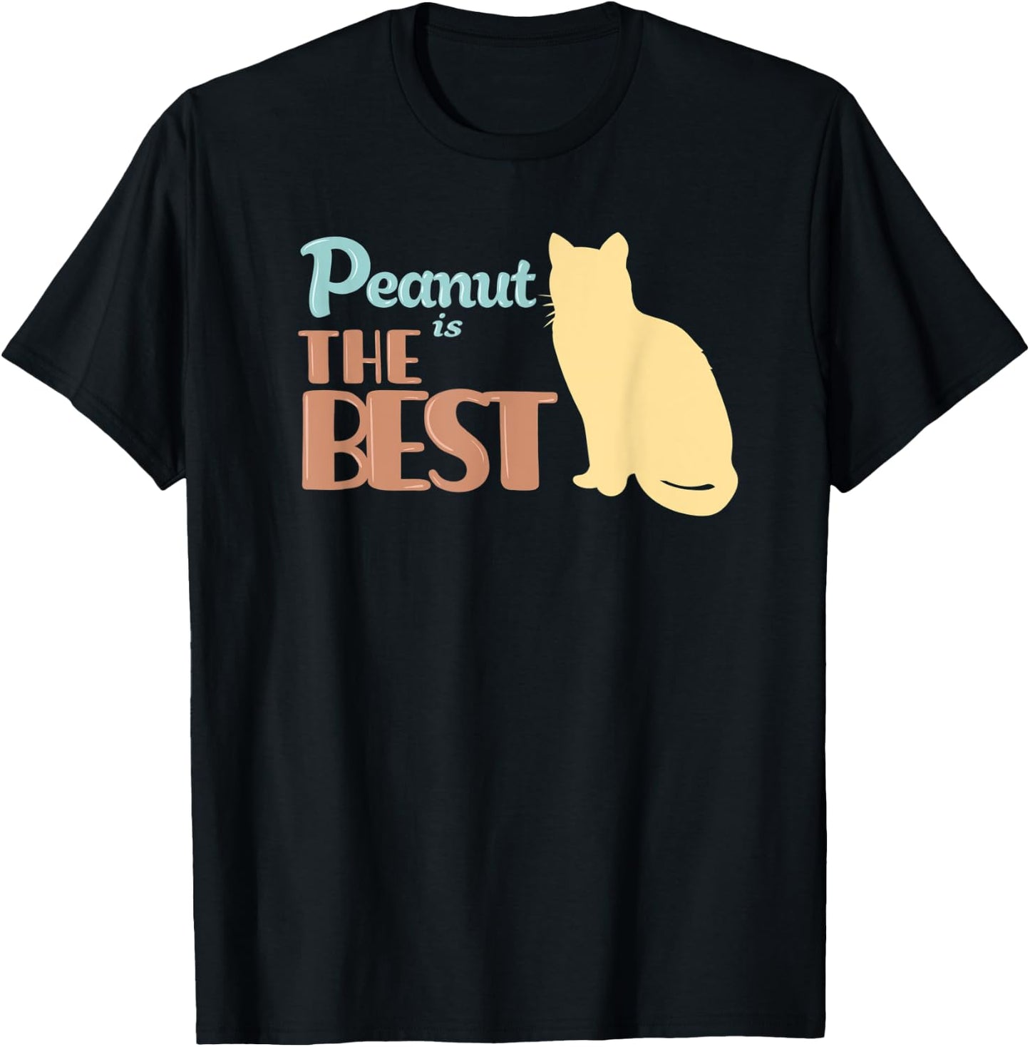Peanut Cat Name Peanut Kitty Gift Women Kids T-Shirt - T-Shirt | Black