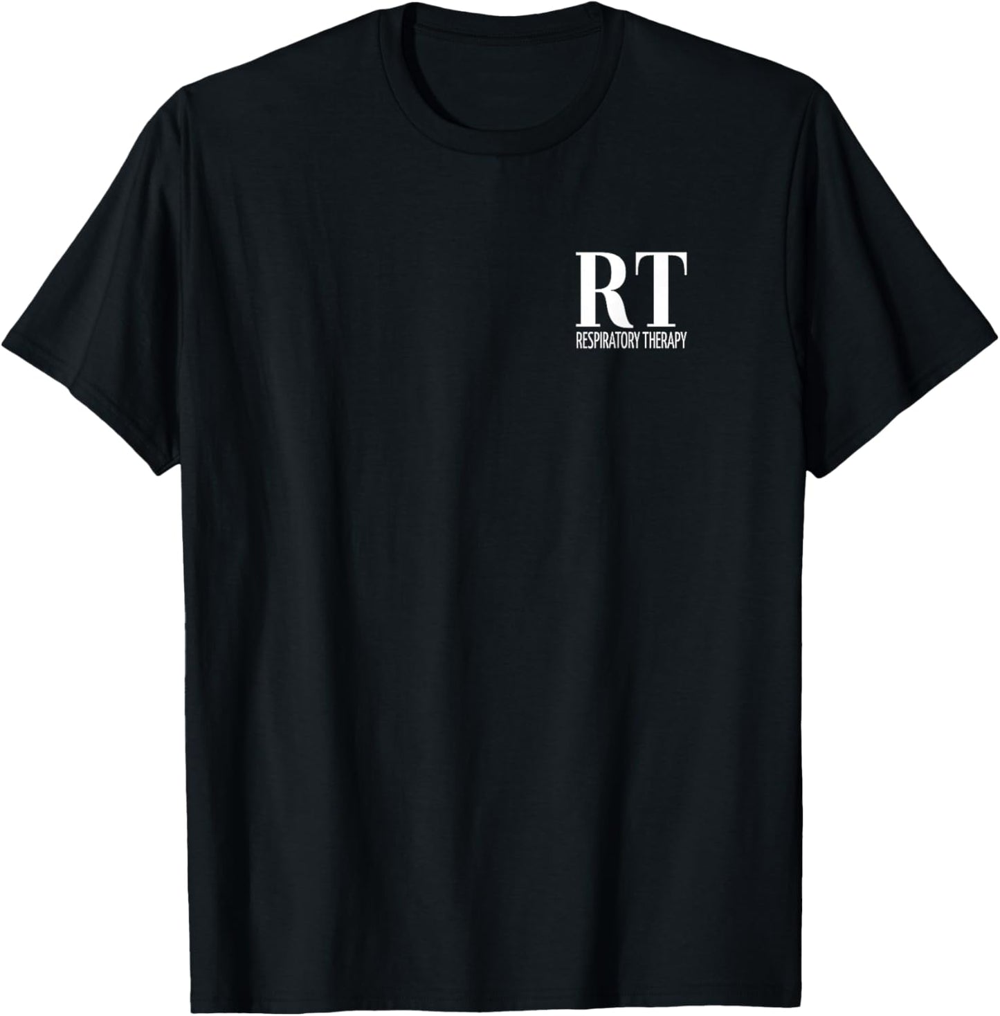 Medical Professional Designs and Gifts Respiratory Therapist RT Adults Black Modern Classic Fit Short Sleeve with Lungs and RT Initials T-Shirt - T-Shirt | Black