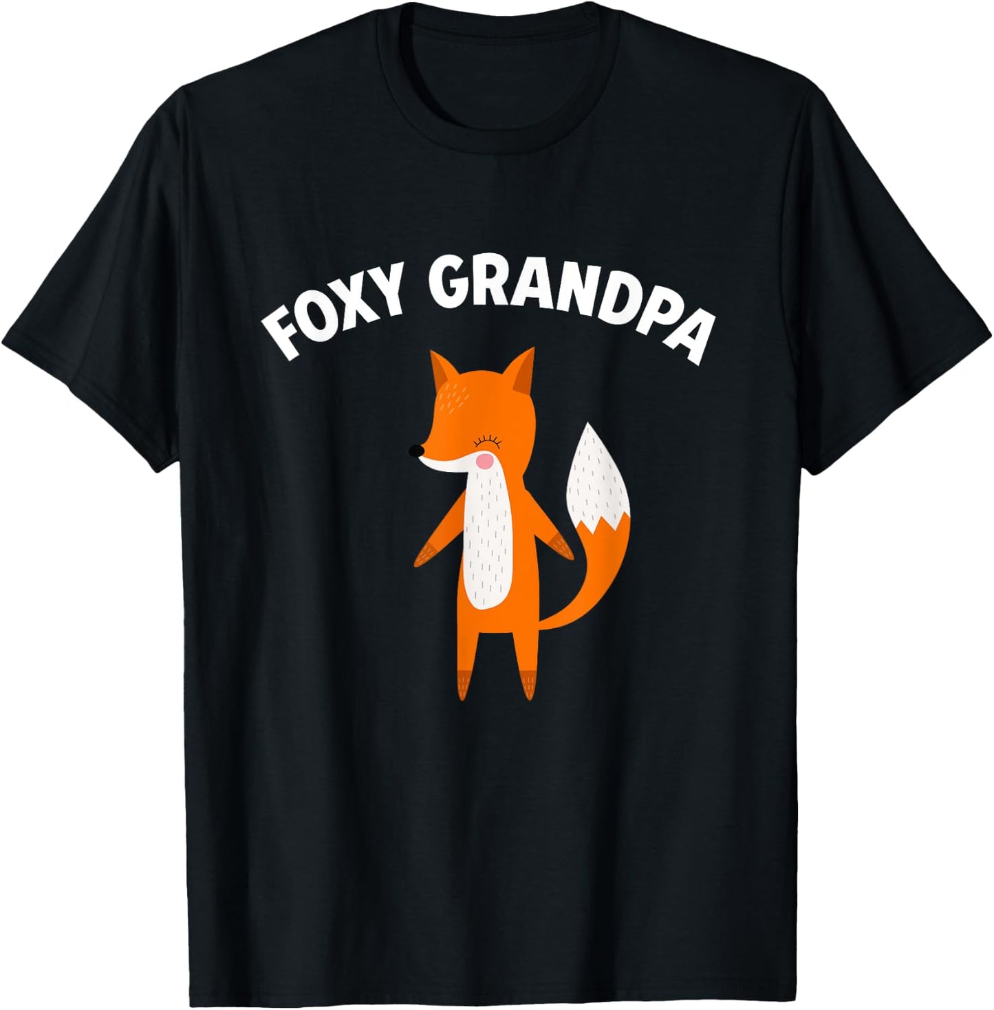 Foxy Grandpa Funny Father's Day Fox Pun Joke T-Shirt - T-Shirt | Black