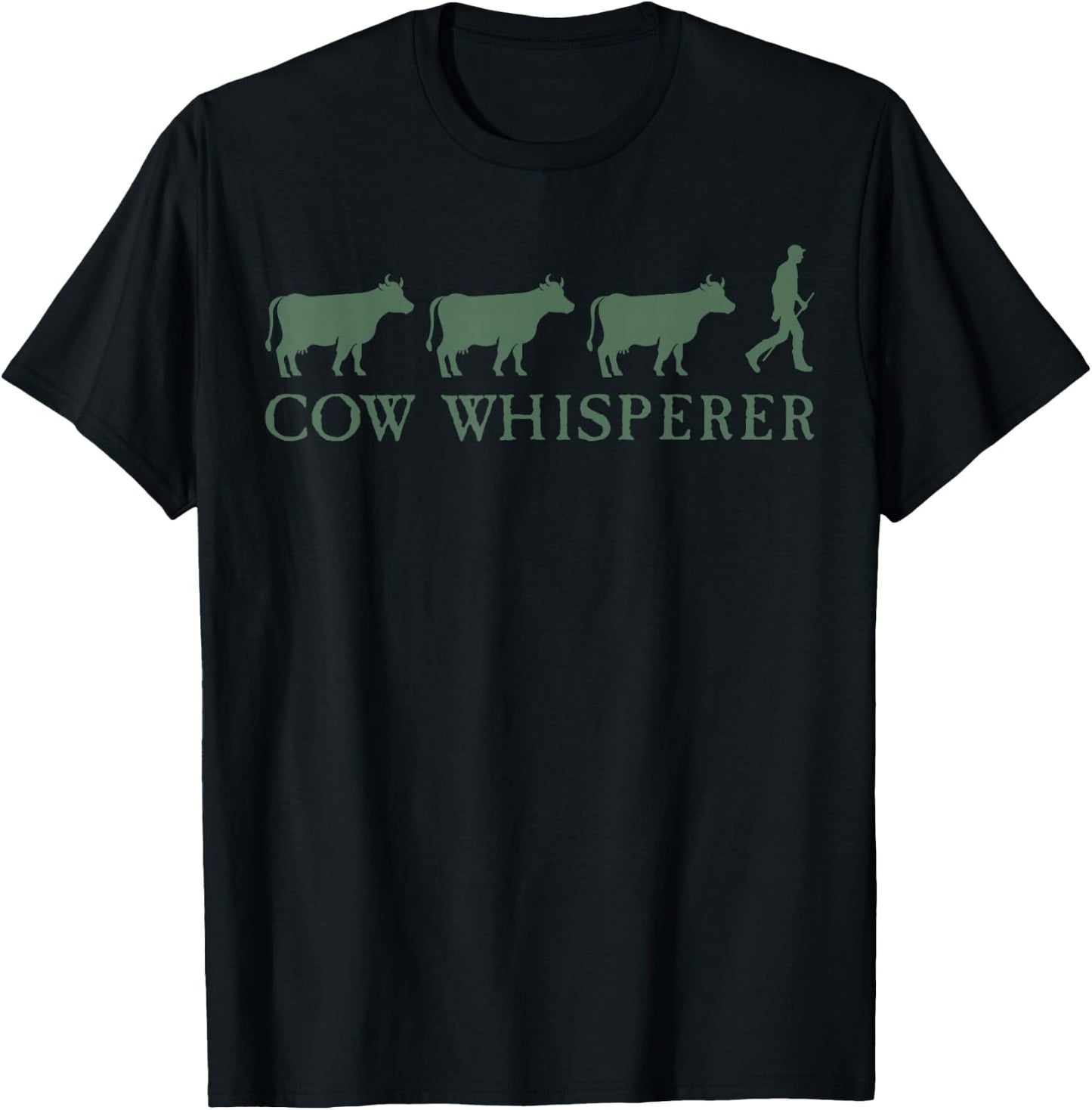 Cow Whisperer Funny Farmer Farming Lovers Outfit Men Women T-Shirt - T-Shirt | Black