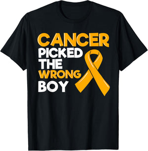Childhood Cancer Boy Ribbon Tumor Pediatrician Child Gift T-Shirt - T-Shirt | Black
