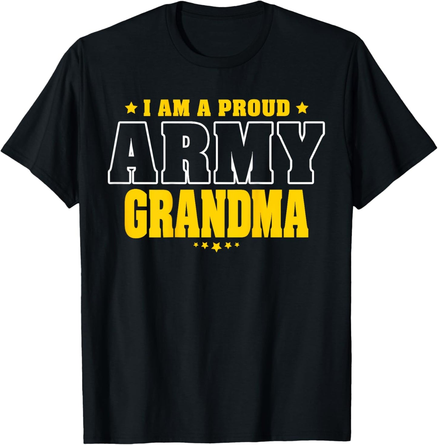 G2T Proud Army Family Proud Army Grandma Patriotic Pride Military Grandmother T-Shirt - T-Shirt | Black