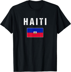 Haiti Haitian Flag Gift Women Youth Kids T-Shirt - T-Shirt | Black