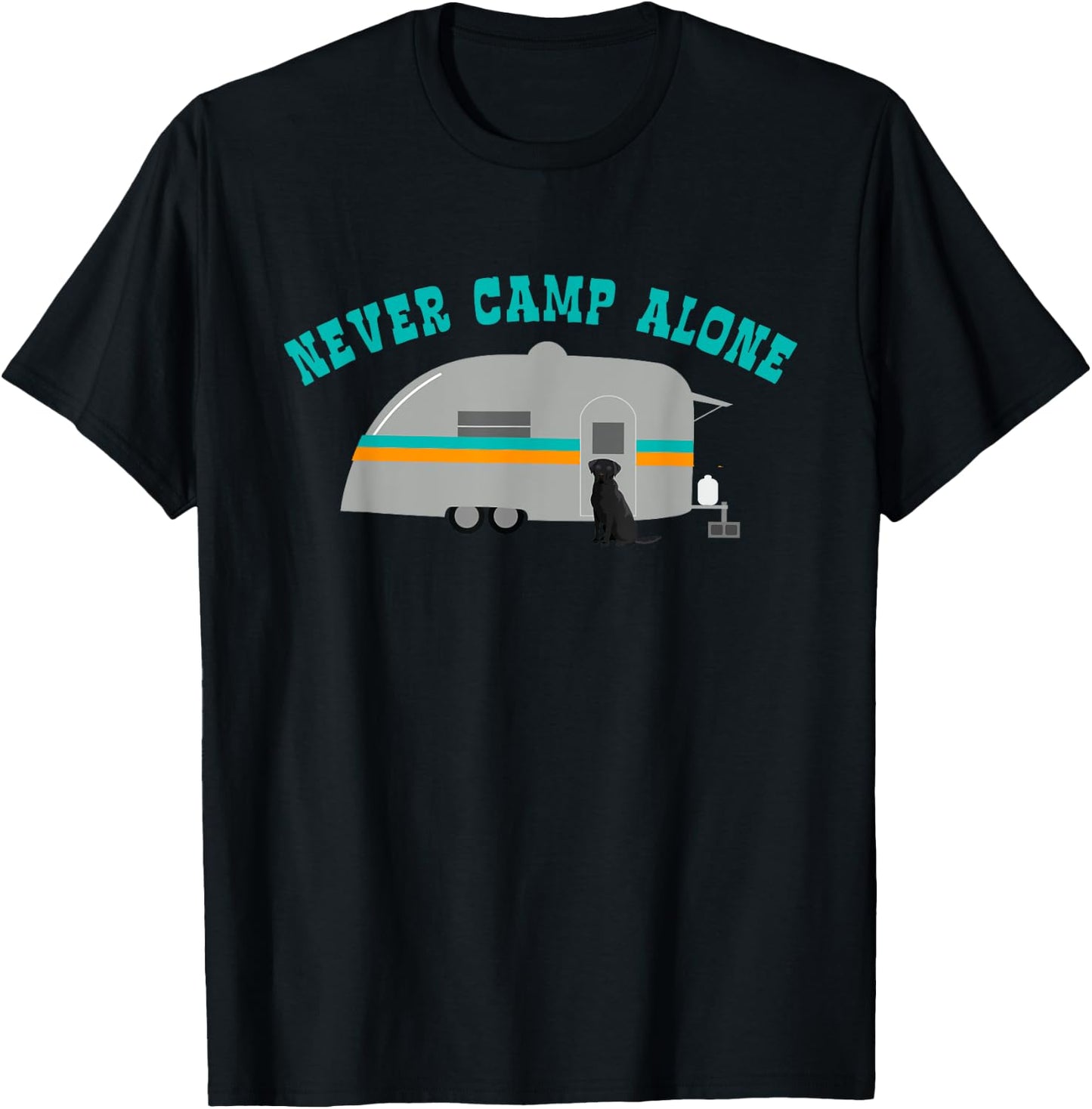 Black Labrador Retriever Gifts Lab Dog RV Trailer Camping T-Shirt - T-Shirt | Black