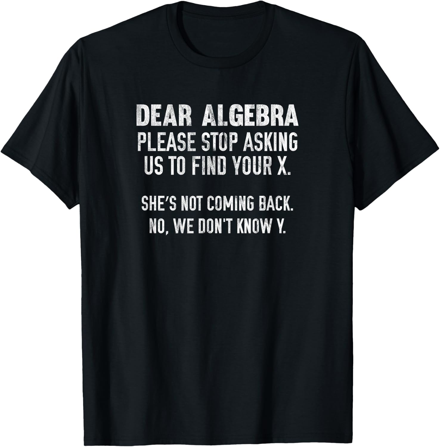 Dear Algebra Please Stop Asking Us To Find Your X T-Shirt - T-Shirt | Black