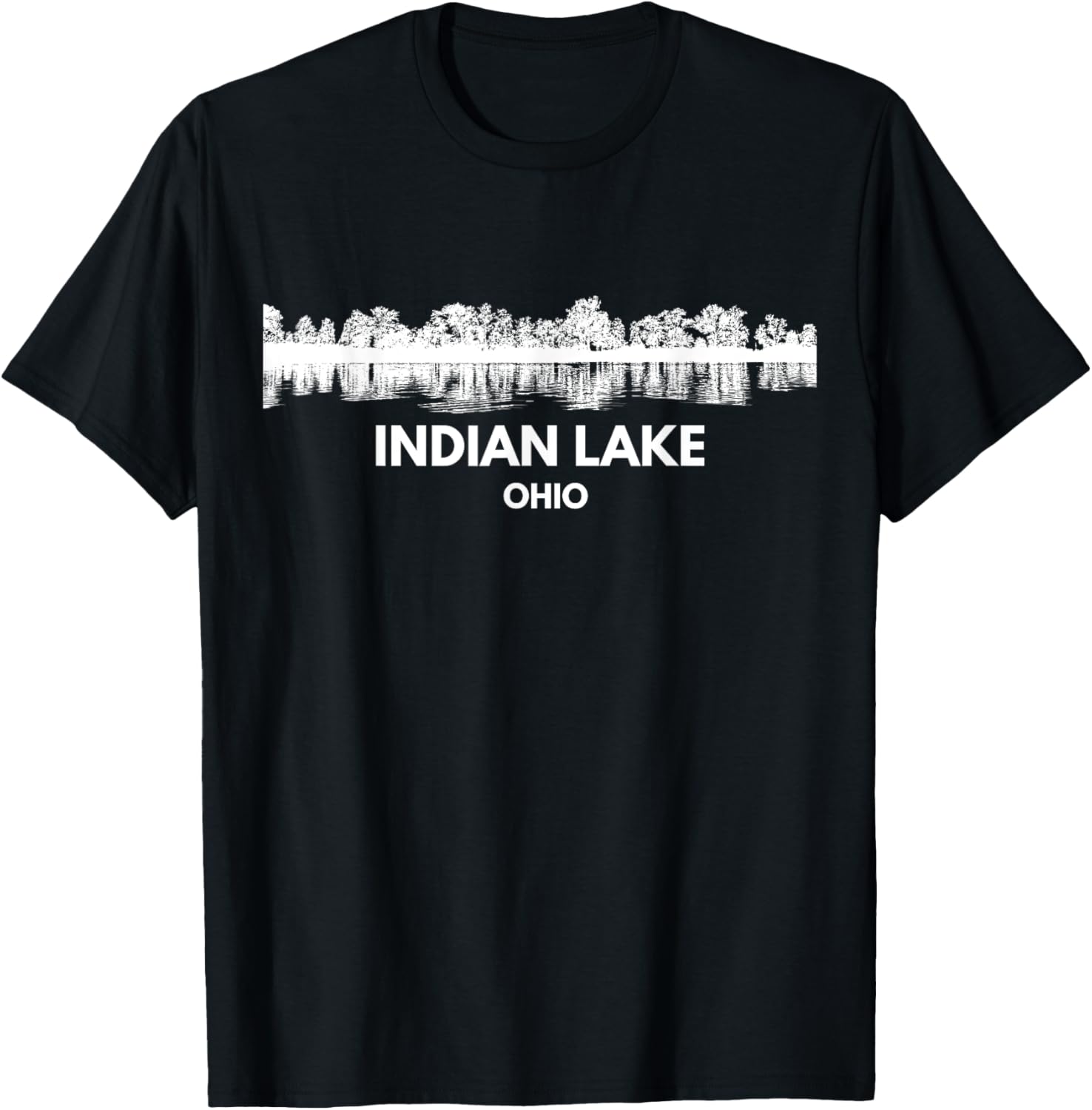 INDIAN Lake OHIO Trip Funny Summer Fishing Camping Crew 2025 Men Women Kids T-Shirt - T-Shirt | Black