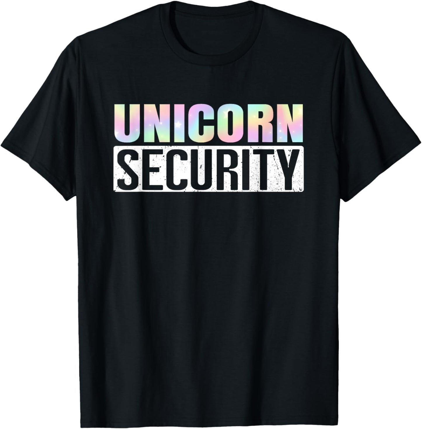 Halloween Mom Dad Daughter Adult Costume Unicorn Security T-Shirt - T-Shirt | Black