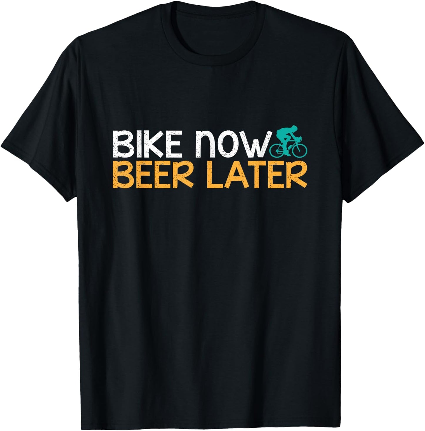Biking, Bike Now Beer Later T-Shirt - T-Shirt | Black