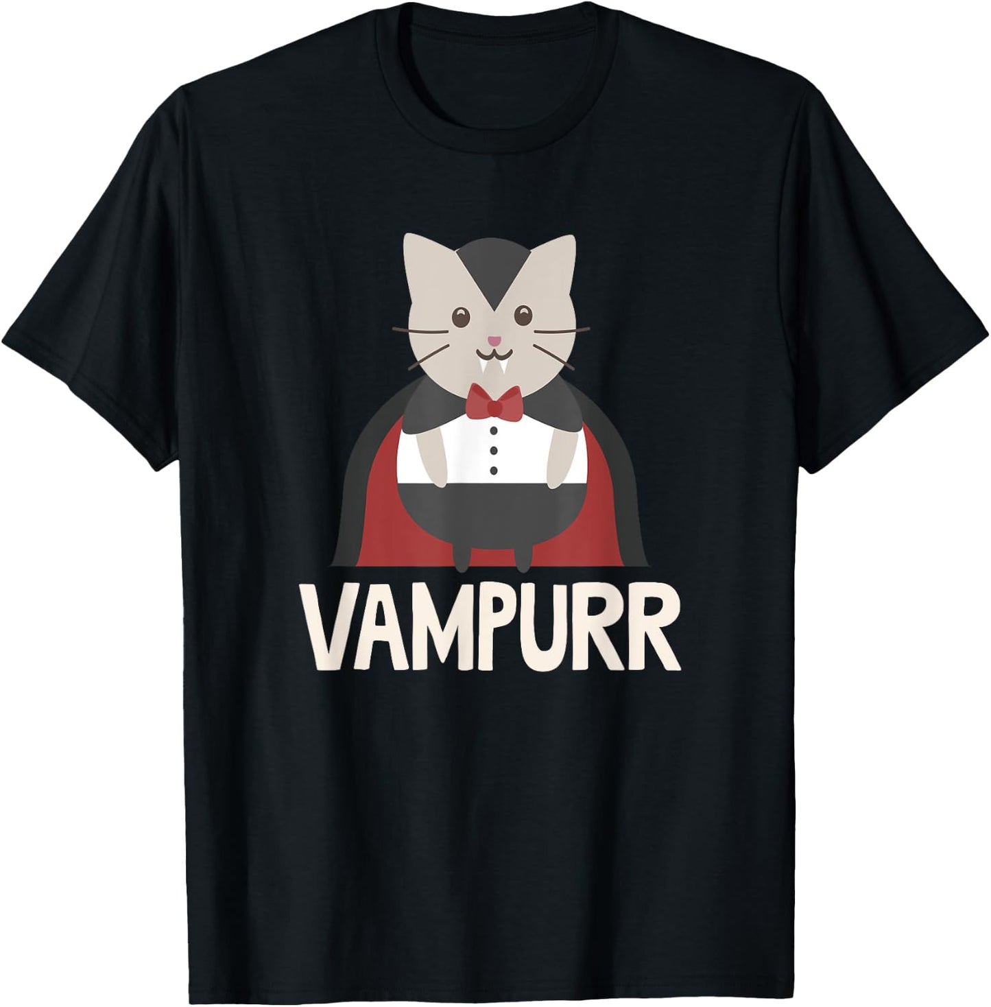 Vampurr Funny Vampire Cat Halloween Gift T-Shirt - T-Shirt | Black
