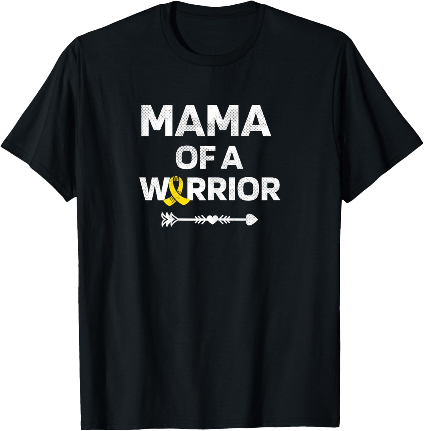 Mama Of A Warrior DIPG Awareness Childhood Cancer Warrior T-Shirt - T-Shirt | Black