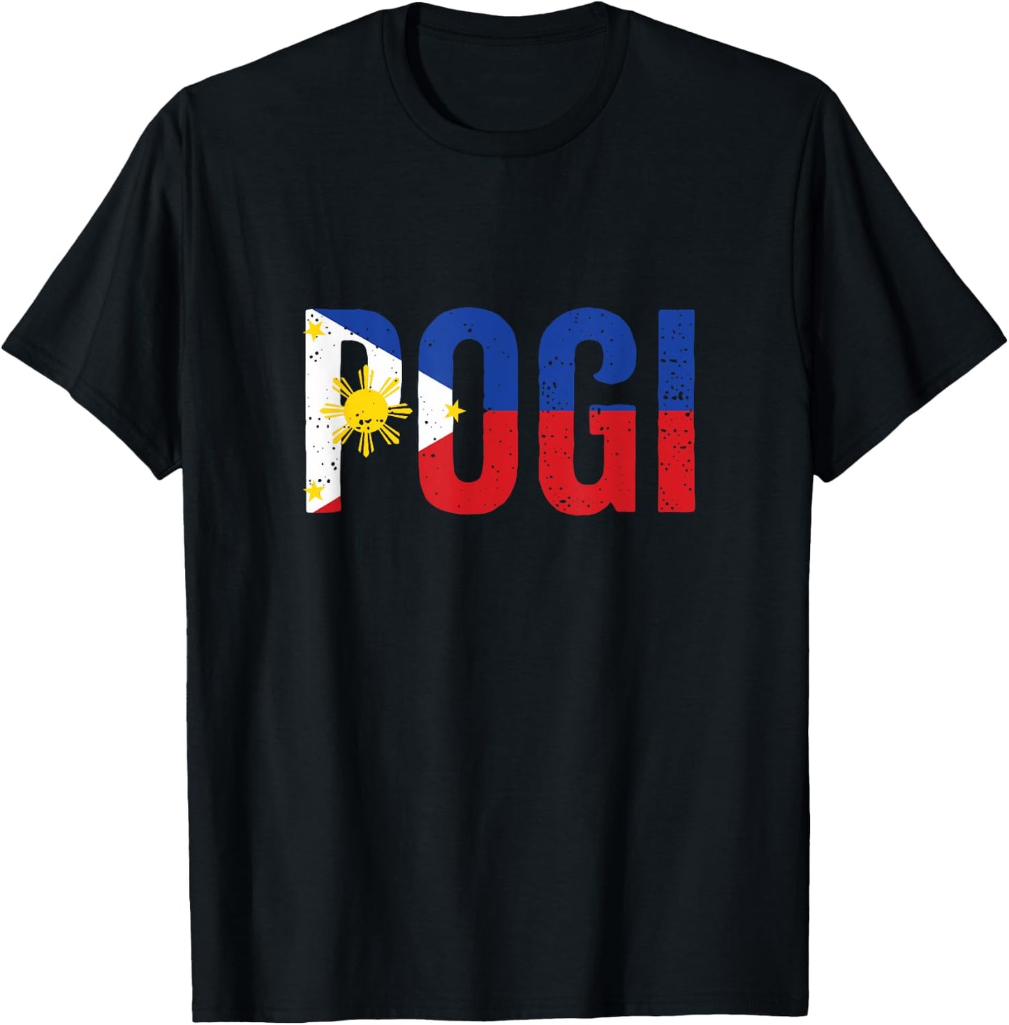 Hilarious Pogi Statement in Philippine Flag Design Idea T-Shirt - T-Shirt | Black