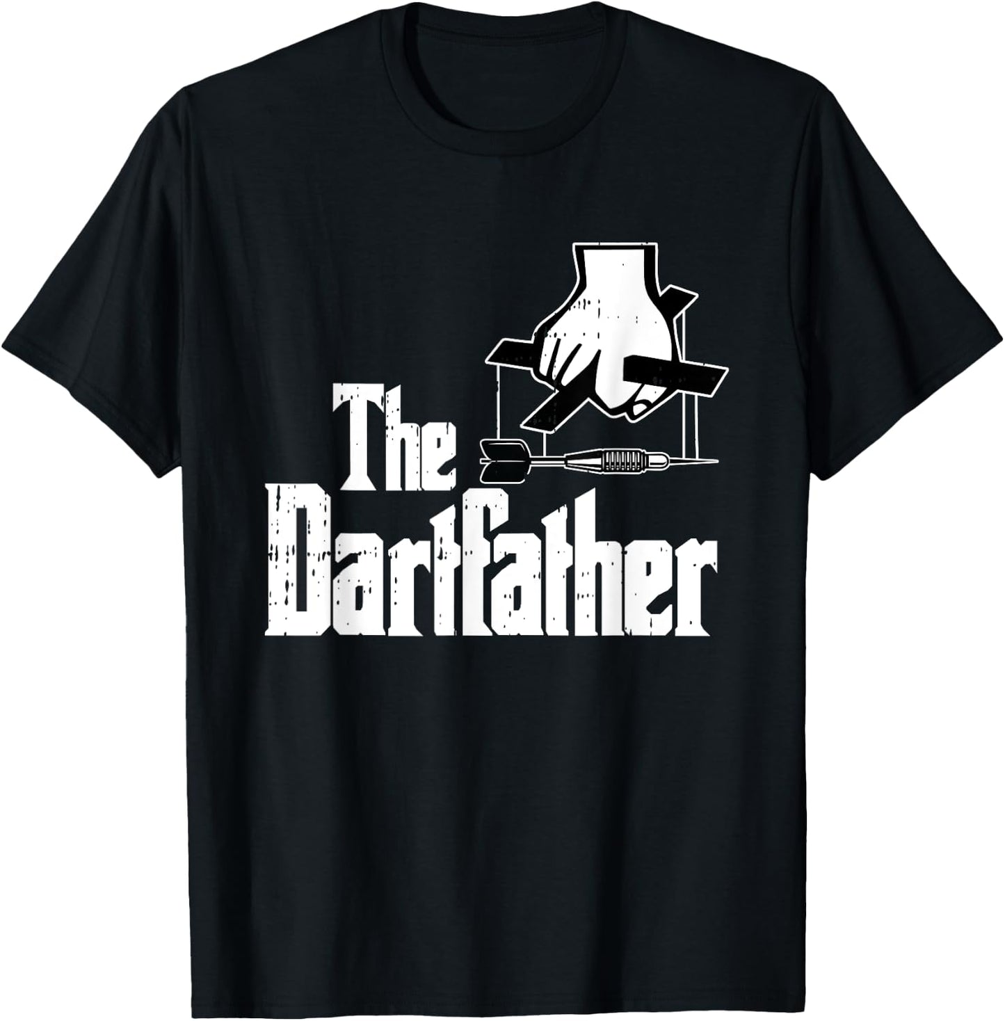 Dartfather Darts Dad Sports Player Daddy Dada Papa Men Gift T-Shirt - T-Shirt | Black