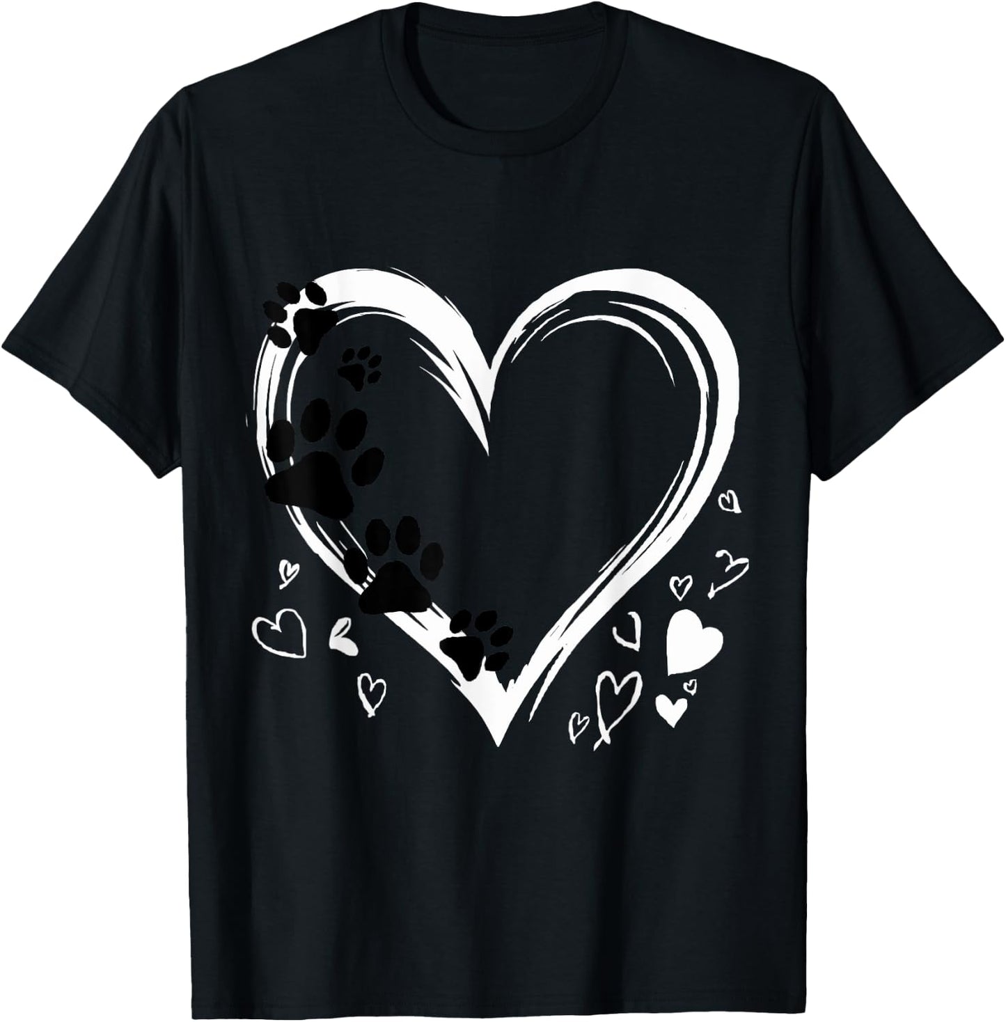 Heart Dog Lover Design - Walking the Dog T-Shirt - T-Shirt | Black
