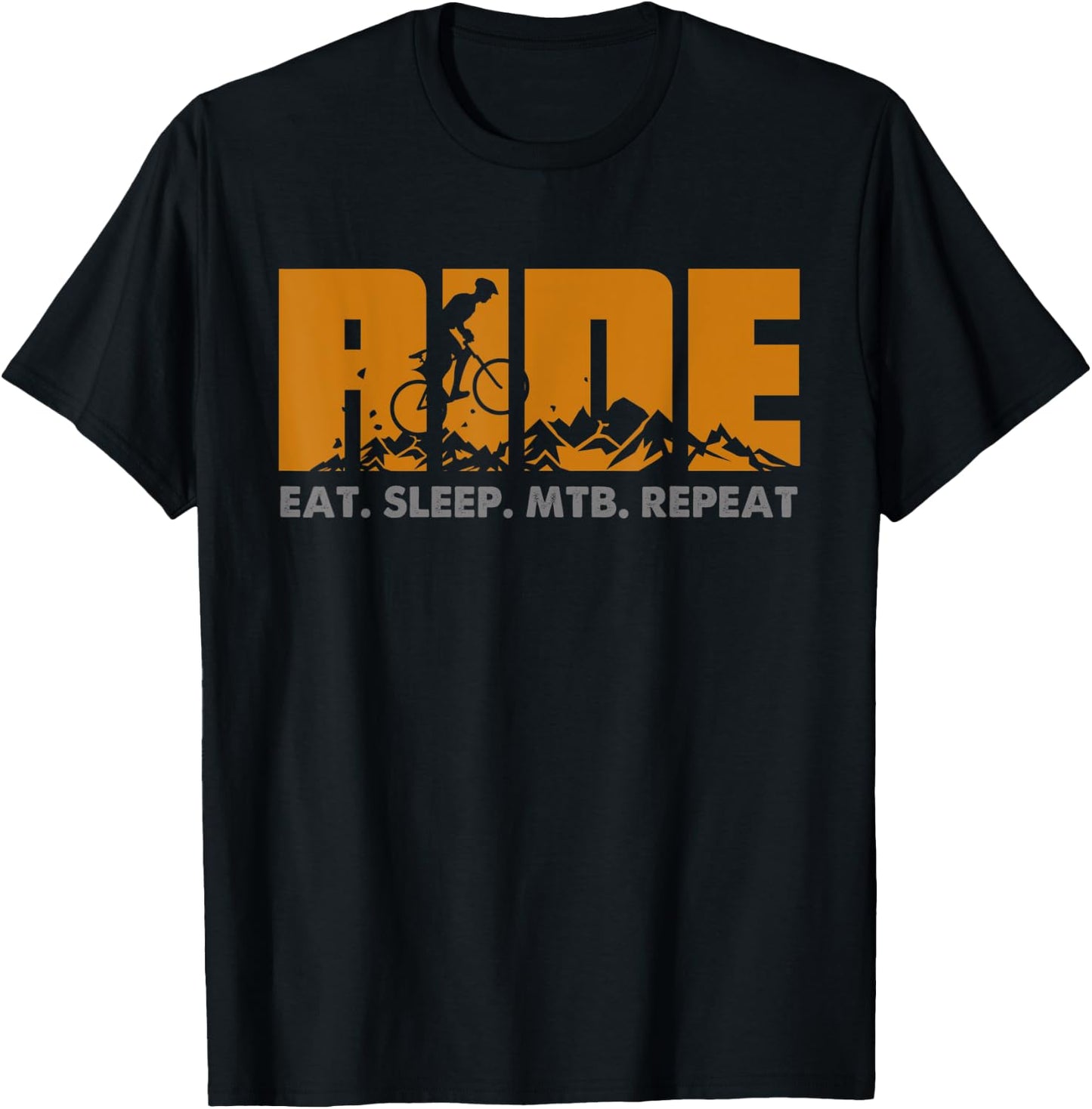 Mountain Bike Eat Sleep MTB Repeat Ride T-Shirt - T-Shirt | Black