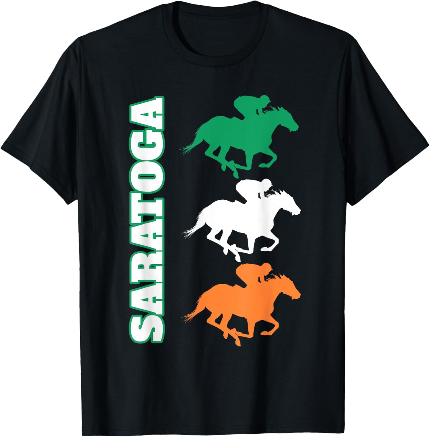 Saratoga Springs Upstate New York Horse Racing T-Shirt - T-Shirt | Black