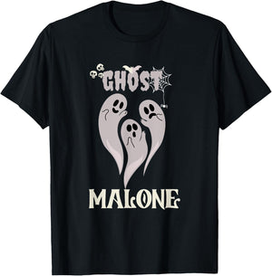 Funny Halloween Spooky Season Fall Season Cute Ghost Malone T-Shirt - T-Shirt | Black