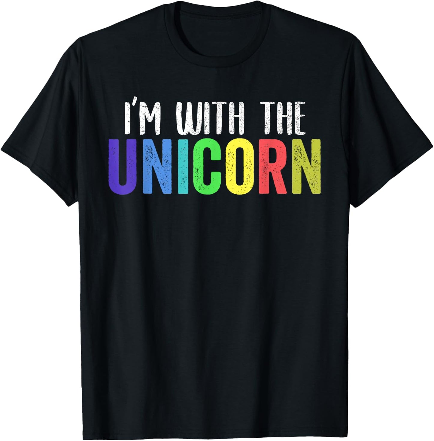 Halloween Costume for Parents Daughter I'm With The Unicorn T-Shirt - T-Shirt | Black