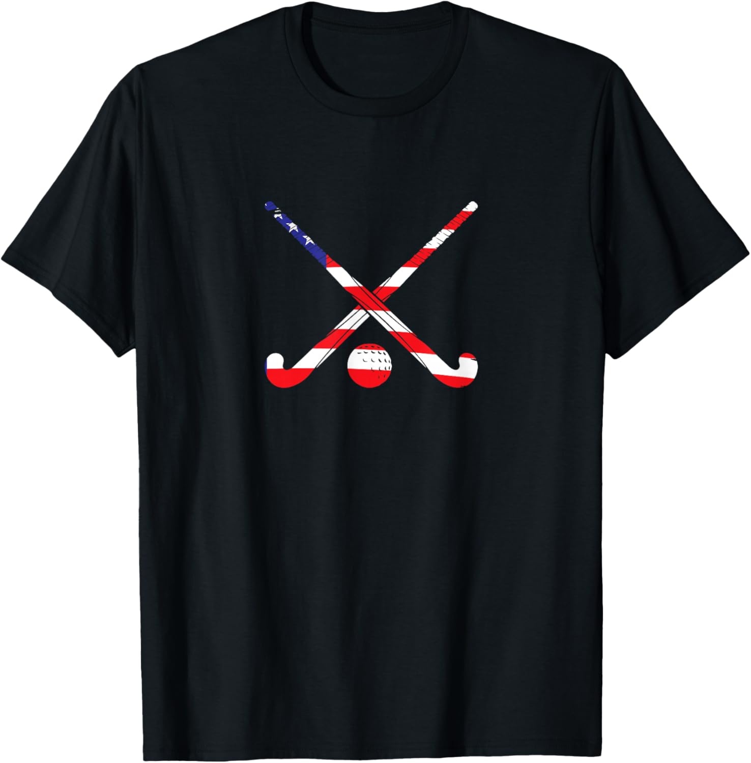 American Flag Field Hockey Patriot USA Sports Player T-Shirt - T-Shirt | Black