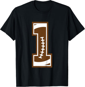 Kids 1st Birthday Party Football Boy One Year Old Football Player T-Shirt - T-Shirt | Black