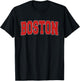 BOSTON MA MASSACHUSETTS Varsity Style USA Vintage Sports T-Shirt - T-Shirt | Black