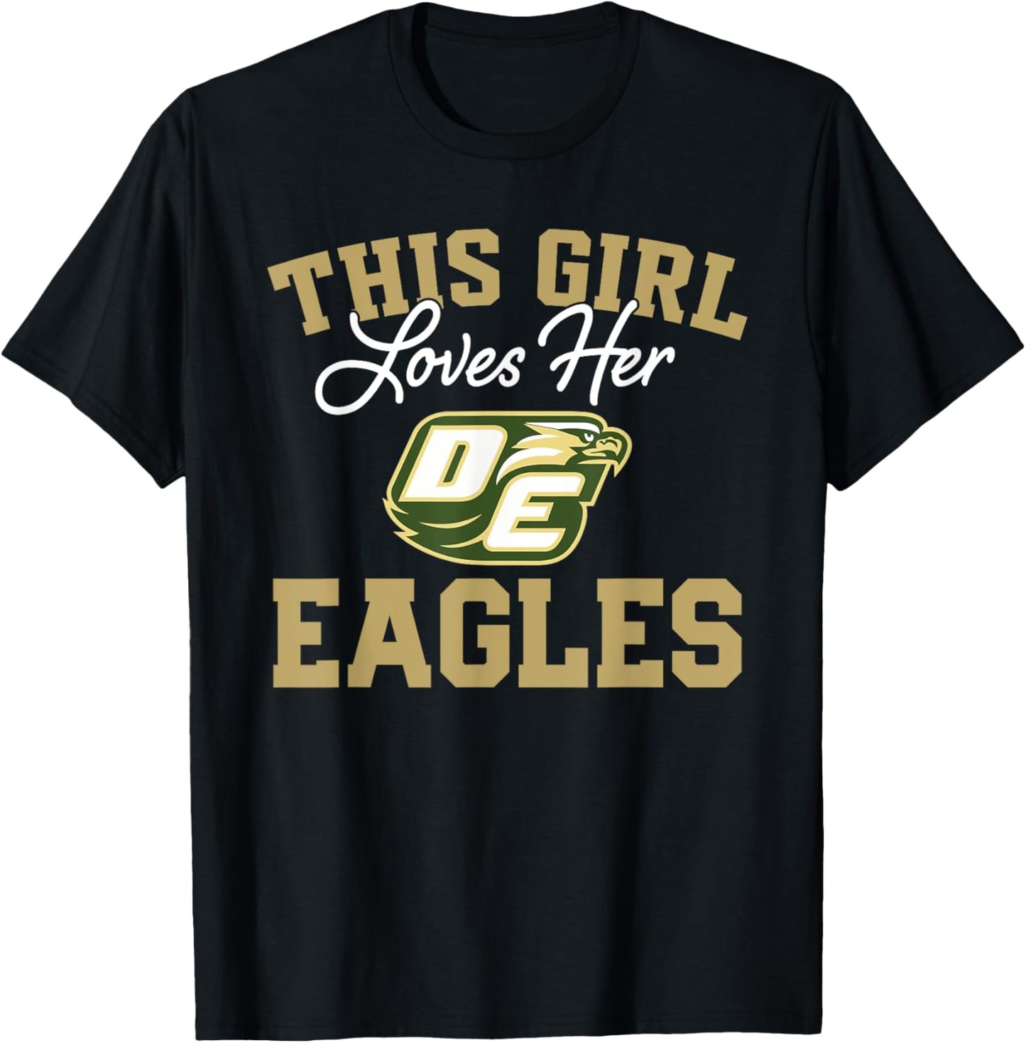 Desoto Eagles Logo This Girl Loves Her HS T-Shirt - T-Shirt | Black