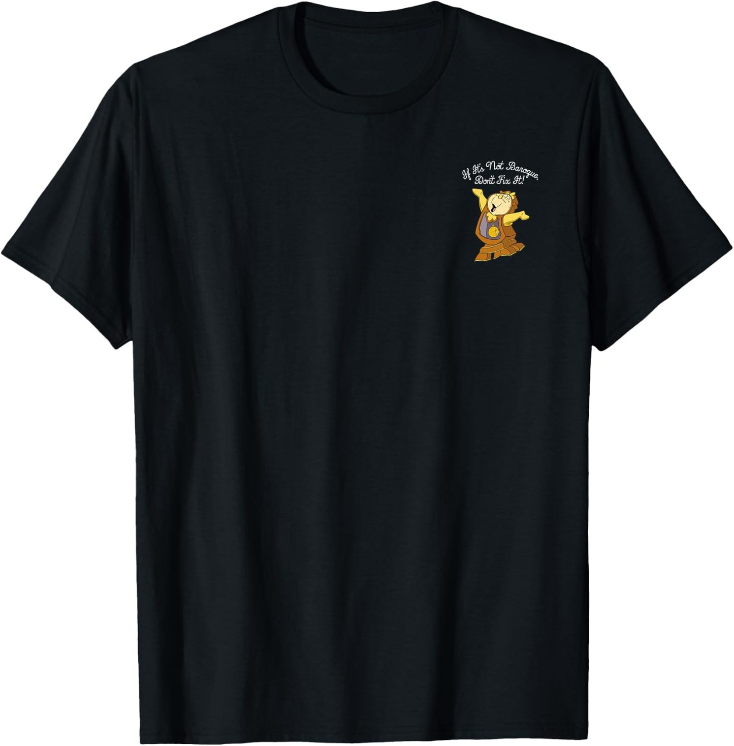 Disney Beauty & The Beast Cogsworth If It's Not Baroque T-Shirt - T-Shirt | Black