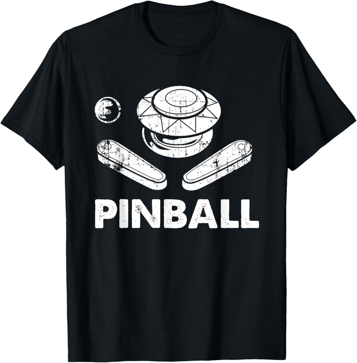 Vintage Pinball Funny Pinballer Machine Flipping Ball Lovers T-Shirt - T-Shirt | Black