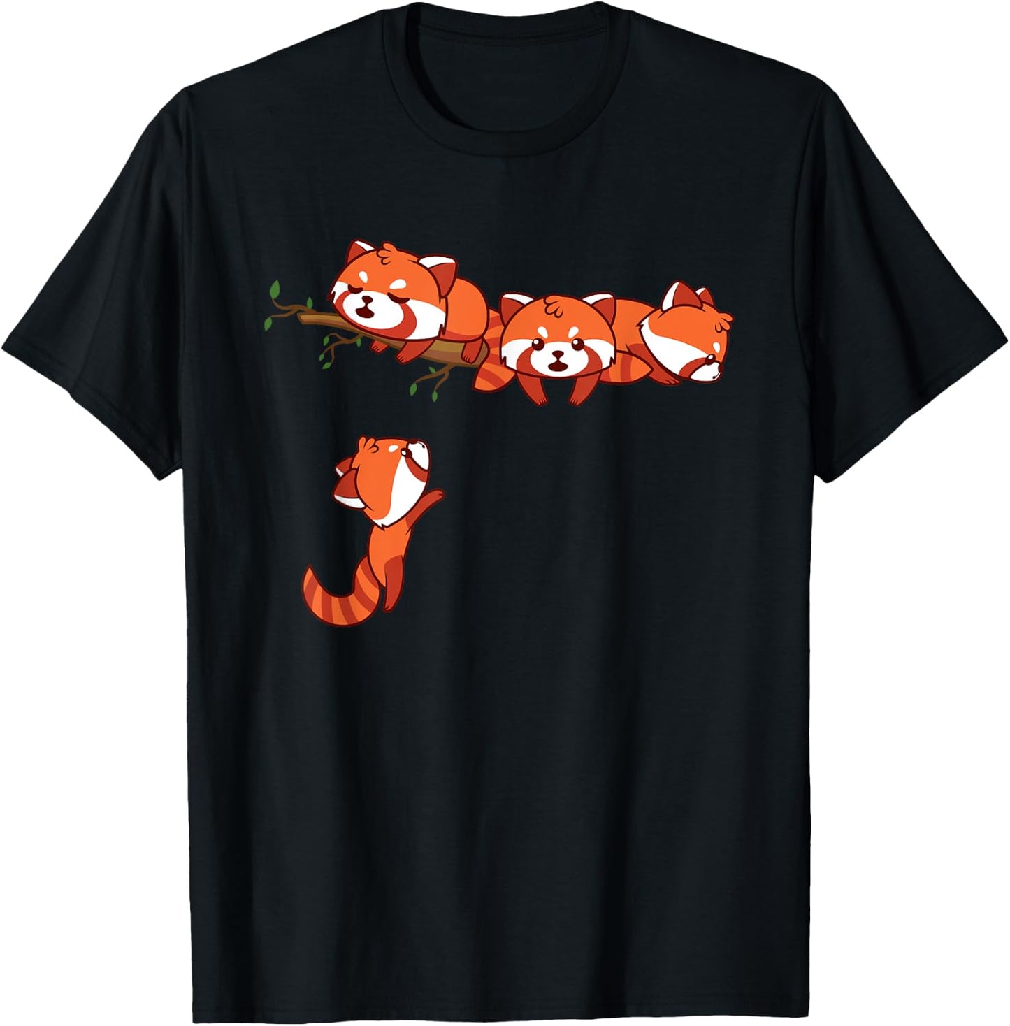 Pocket Series Red Panda Funny Playing Bear Animal Lover Gift T-Shirt - T-Shirt | Black