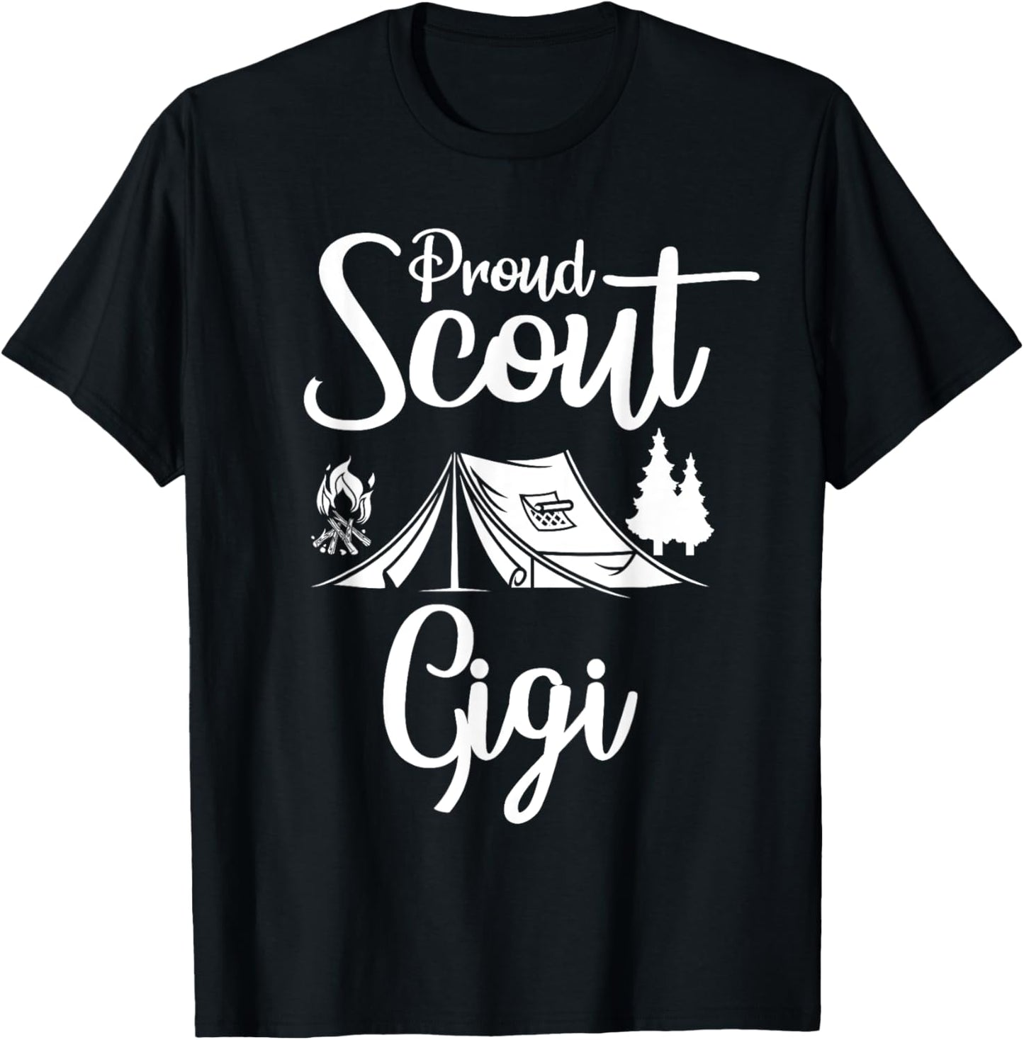 Proud Scout Gigi Camping Scouting Tent Scout Mom Leader T-Shirt - T-Shirt | Black