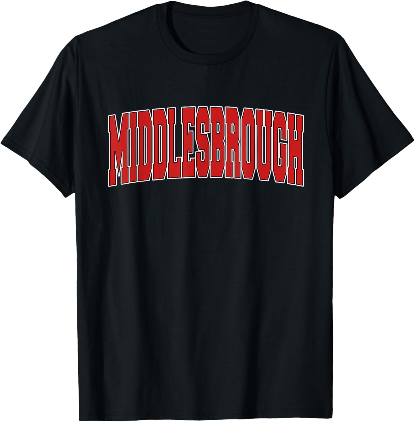 MIDDLESBROUGH Varsity Style Vintage Retro UK Sports T-Shirt - T-Shirt | Black