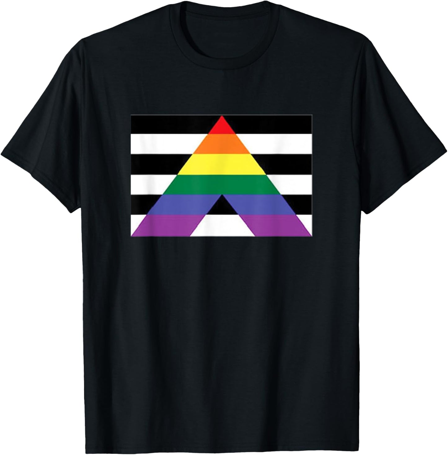 Pride Flag Shirt - Straight Ally Pride Flag T-Shirt - T-Shirt | Black