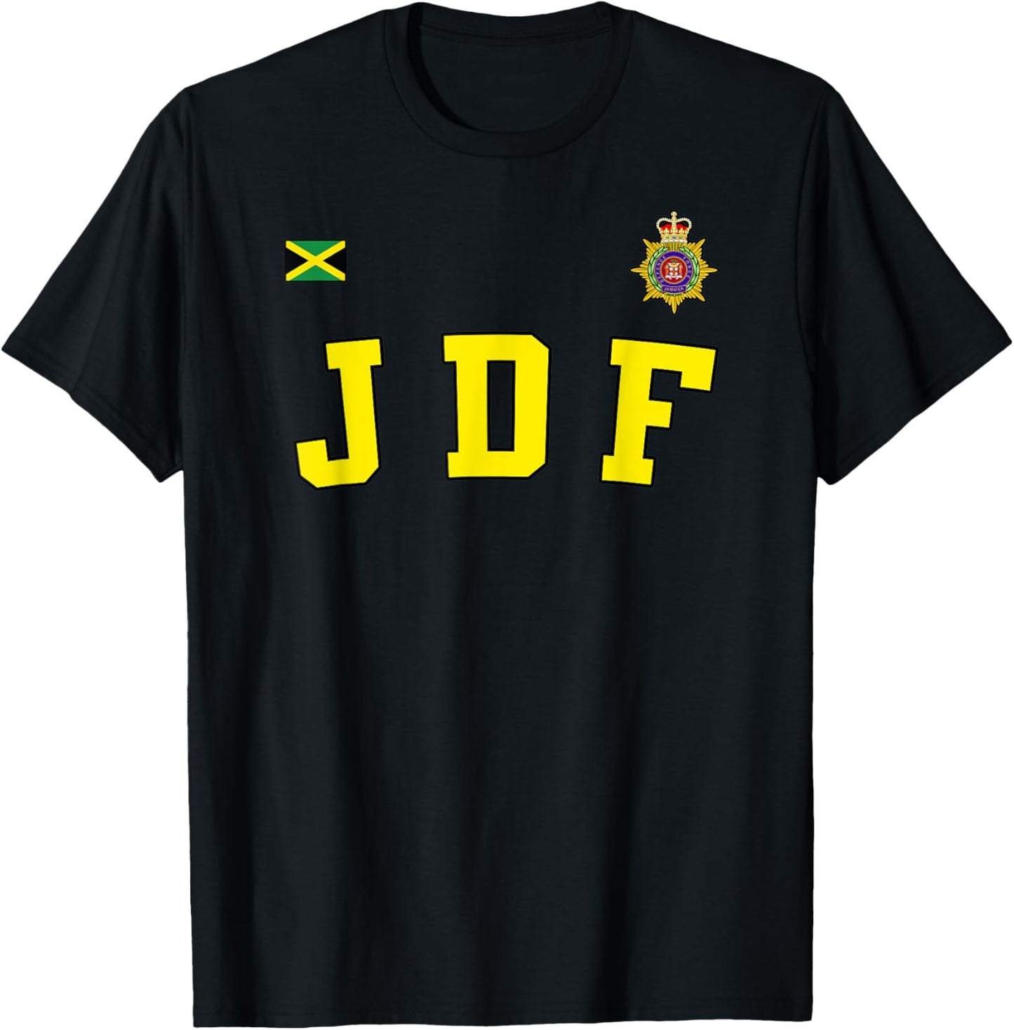 JDF Jamaica Defense Force Jamaican Army Uniform Military T-Shirt - T-Shirt | Black