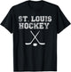 Vintage St. Louis Ice Hockey Sticks State Outile STL T-Shirt - T-Shirt | Black