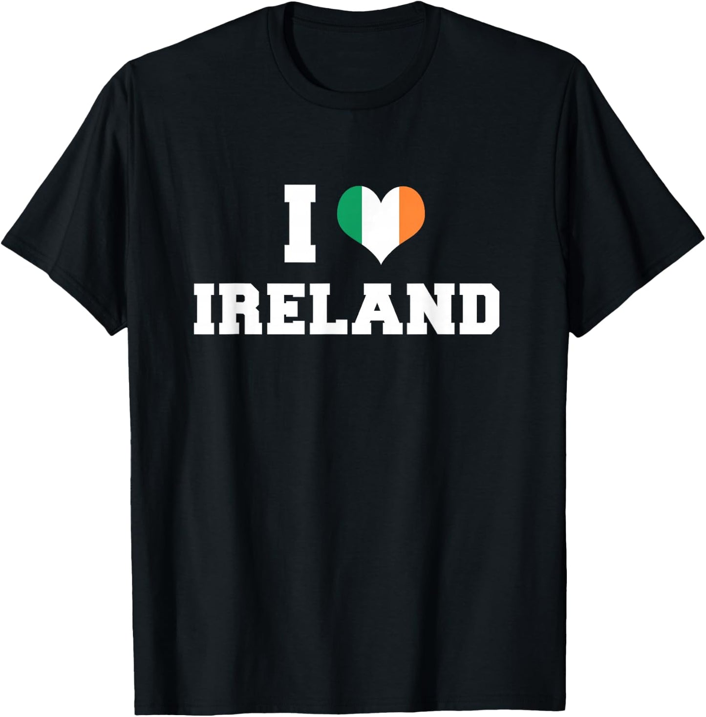 Ireland Patriotic Shirt I Love Ireland Republic Heart Flag T-Shirt - T-Shirt | Black