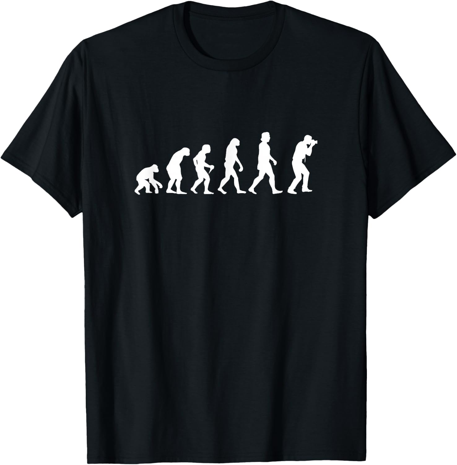 Evolution Photographer Funny Camera Man Photo Gift T-Shirt - T-Shirt | Black