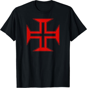 Portuguese Cross Order of Christ Cross Portugal T-Shirt - T-Shirt | Black
