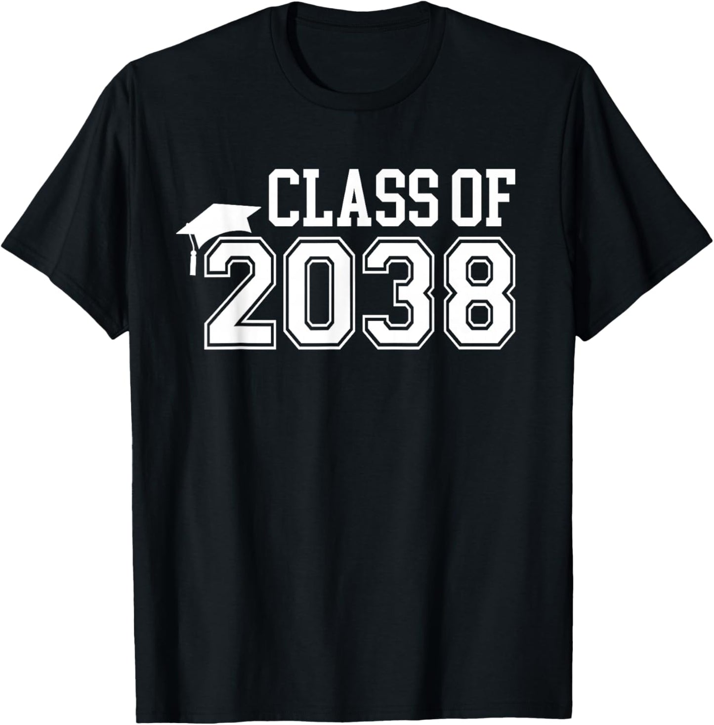 Kindergarten Class of 2038 First Day School Graduation T-Shirt - T-Shirt | Black