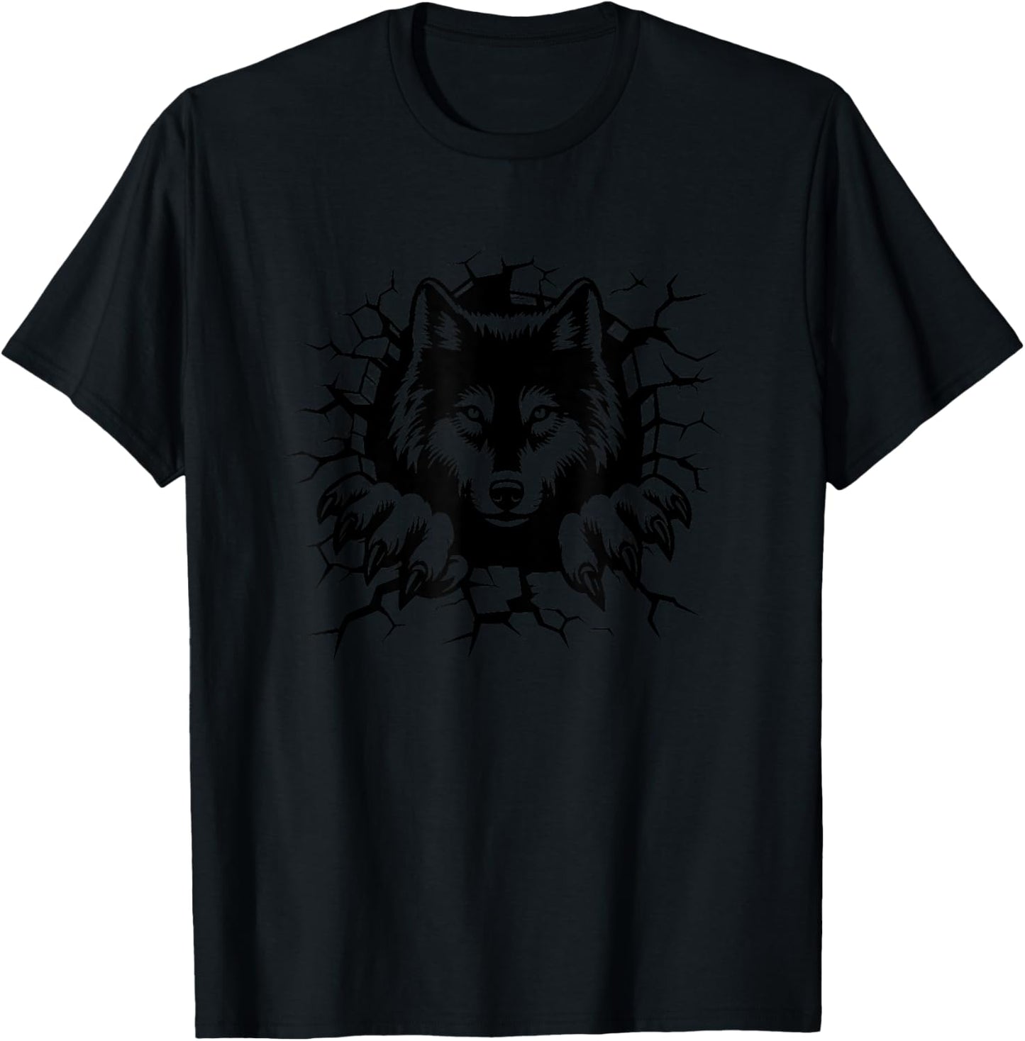 Wolves Theme Designs Wolf And Claws Graphic Design T-Shirt - T-Shirt | Black